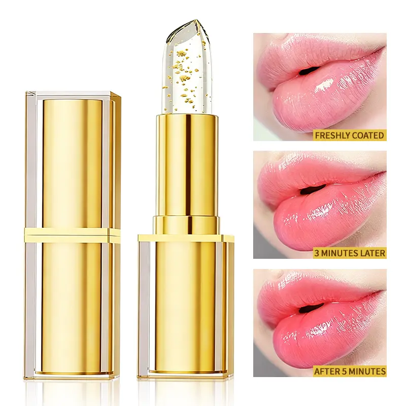 Transparent Petal Color Changing Lipstick Makeup Set Waterproof Long Lasting Moisturizing Lip Tint Temperature Changing Lip Glossy Cosmetic