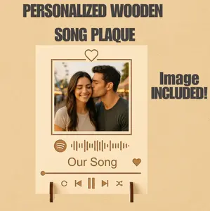 Personalized Wooden Song Plaque (4.8in Height x 3.5in Wide)