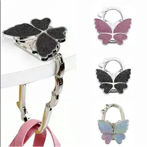 Butterfly Foldable Handbag Hanger,Folding Purse Table Hook Holder,Foldable Purse Hook,Purse Holder Stand for Table (B)