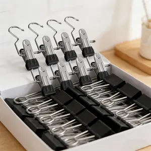 20 Pack Boot Hanger Clips with Hooks , Heavy Duty Closet Hanger Clips , Multi-Use Hanging Clips for Boots Pants Scarves ,Space Saving Closet Organizer