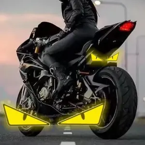 Devil Eye Design Car License Plate Light, Triangle Eye Turn Signal Light, Mini Projector Lens Light, Universal Car Decorative Light for Motorcycle, Motorcycle Parts