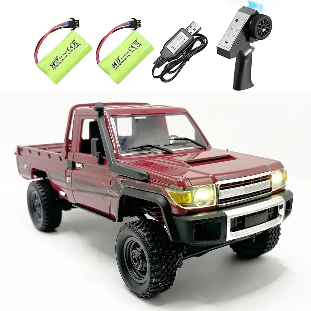 MN-82 RC Rock Crawler, 1/12 Scale 4WD Off-Road Remote Control Truck, 2.4GHz 2-Speed All-Terrain RC Car with 2×1200mAh Batteries, Toys for Boys and Girls, Hobby RC Vehicle for Kids & Adults Rc Model Car Brushless Motor Rc