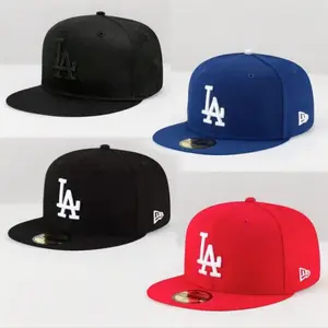 Men's LA Dodgers New Era Navy 9FIFTY Fitted Cap – Royal Blue Flat Brim Hat with LA Logo Embroidery, MLB Streetwear Style