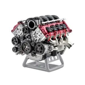 EngineDIY Mini V8 Engine Kits That Runs, 3D Printing Dynamic V8 Engine Internal Combustion Engine Model for Adults to Build, Simulation V8 Engine for AX90104 SCX10Ⅱ Capra VS4-10 Pro/Ultra Model Car