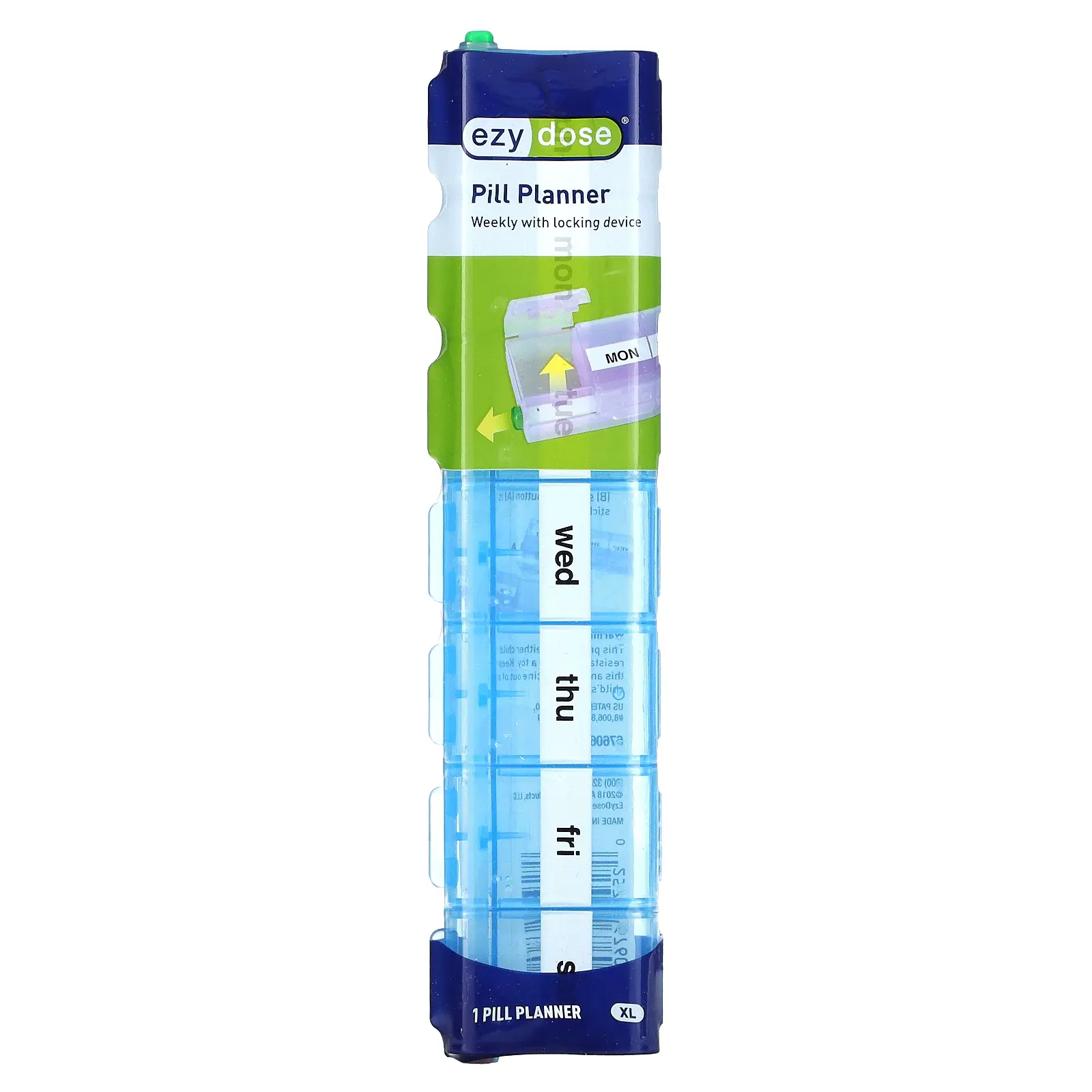Ezy Dose Weekly with Locking Device Pill Planner, XL, 1 Count