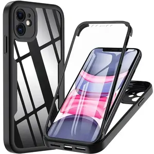 360 Full Body Front+Back Clear Protection Case For iPhone17Air 17 16E 16 15 14 13 12 Pro Max Plus  Shell-membrane Shockproof Cover