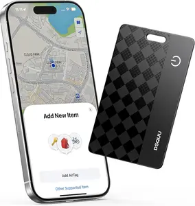 Wallet Tracker Card Air-Tag (iOS Only) Ultra-Thin 0.07in IP68 Waterproof Bluetooth Tracker for Wallets, Passport, Work with Apple Find My, Wireless Charging, Anti-Loss Card Locator iOS Only