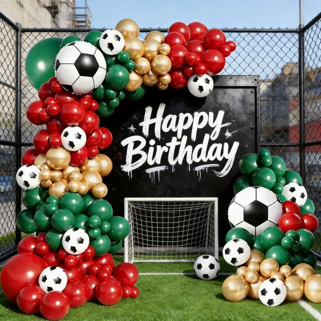 112pcs Soccer Balloon Garland Kit, Balloon Arch Decoration, Football Birthday Party Decor, Perfect for Soccer Fans, Easy Setup Decoration, Party Balloons Decorations, Balloon Decorations Kit