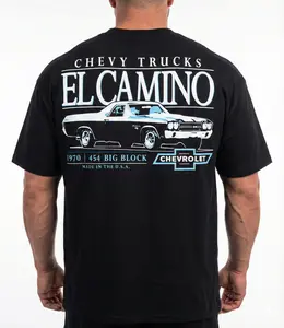 Chevy Trucks El Camino 454 Big Block Vintage 2-Sided T-Shirt Chevy Gang Graphic Menswear Classic Truck Cotton Short Sleeve Gift For Car Enthusiast