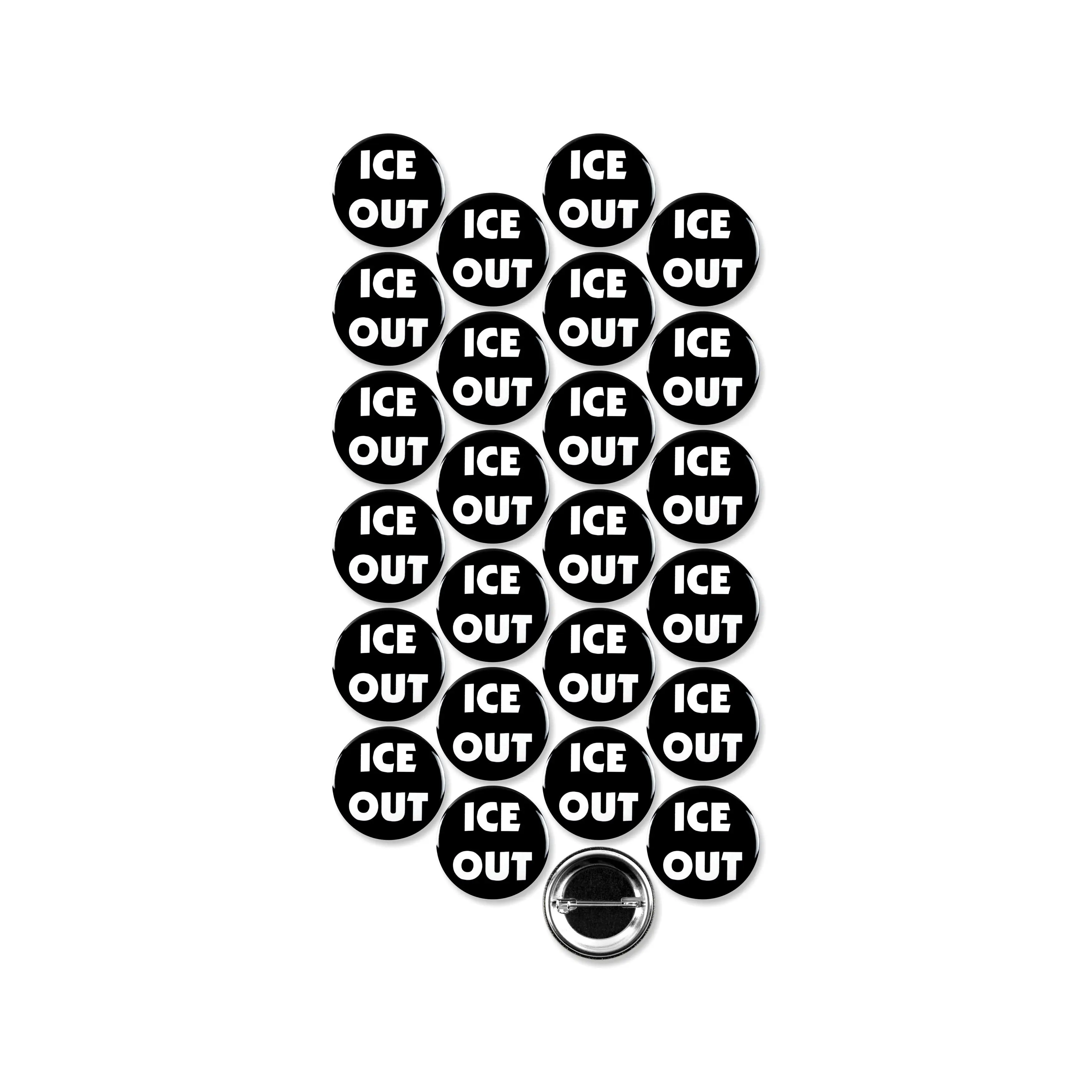 25 Pack - ICE OUT Social Activism And Reform Campaign Pinback Buttons - 1.5 Inch
