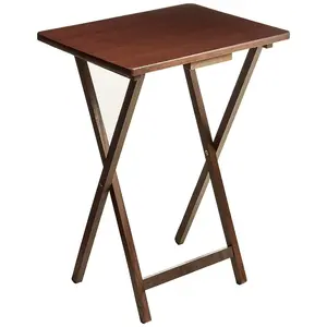 Mainstays Indoor Single Folding TV Tray Table - Walnut L 19 x W 15 x H 26