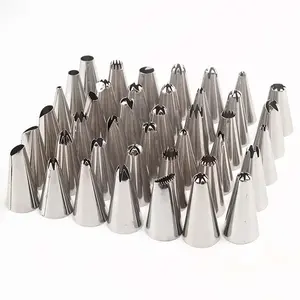 Piping Nozzle Set, 48pcs Stainless Steel Cream Nozzle Tip Piping Set For Pastry Fondant, Cake, Biscuit, Baking Tool