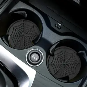 Creative Spider Web Design Car Cup Holder Coaster, Multipurpose Anti-slip Practical Car Cup Holder Pad, Universal Car Interior Decoration Accessories, Thoughtful Gift