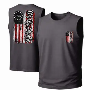 Men's Cotton Sleeveless Tank Top - "250th Anniversary of American Independence" — Punk Printed Style. This Is A Casual Item Suitable For Both Men And Women, Especially Perfect For Spring And Summer; The Cool Print And Classic Crew Neck Cut