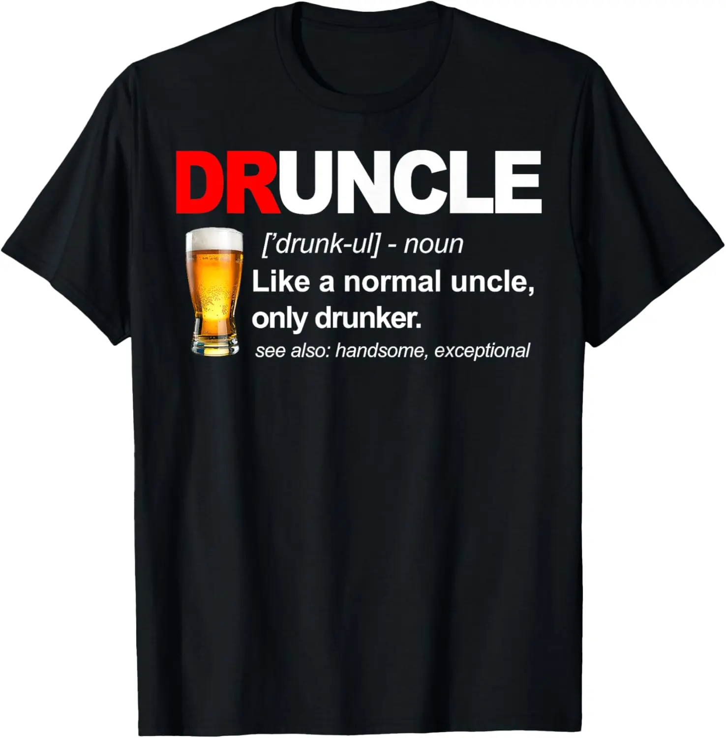 100% Cotton Vintage Druncle Funkle Beer Funny Tee For Drunk Uncle T-Shirt