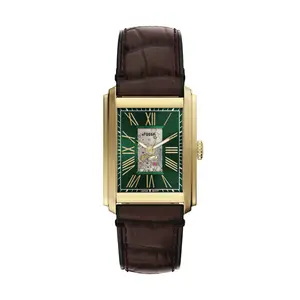 Fossil Men's Carraway Automatic Brown Croco Leather Watch