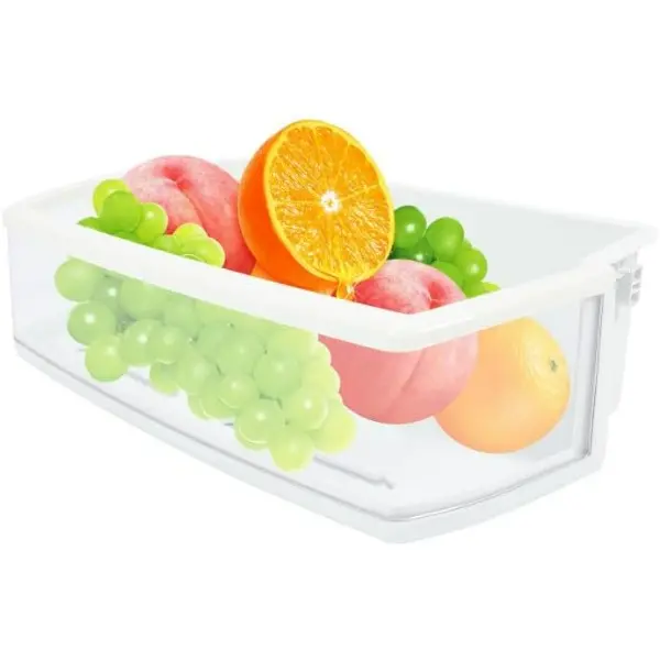 HECASA AAP73631503 Refrigerator Door Shelf Bin - High Quality Plastic Refrigerator Organizer Replacement for LG, Kenmore, Sears Freezer Doors, Impact Resistant, No Pollution, Stable and Reliable, Clear-White