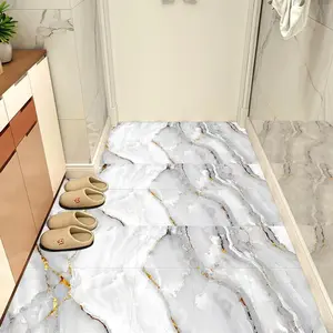 Marble Pattern Self Adhesive Floor Sticker, 20pcs Waterproof Floor Sticker, Decorative Sticker for Home Bathroom Kitchen, Marble Tile Stickers, Decoration Sticker, Ornaments