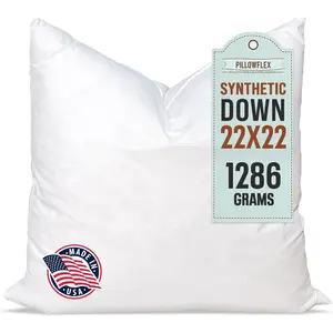 Synthetic Down Pillow Insert - 22x22 Down Alternative, Ultra Soft Large Square Throw Pillow, Couch Sham, Bed Sleeping - 1 Decorative Accent Form