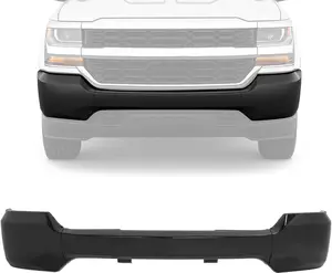 Front Bumper Face Bar Compatible with 2016-2019 Chevy Chevrolet Silverado 1500 LD Replacement for GM1002869 84029793 23243115 W/O Fog Light Holes W/O Air Hole Steel Powder Coated Black 3 PCS