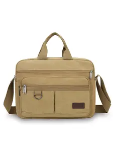 Men's Large Capacity Canvas Crossbody Bag, Casual Single Shoulder Travel Backpack, Commuter Satchel for Men, Durable Fabric Handbag, Zipper Crossbody Bag, Casual Crossbody Bags