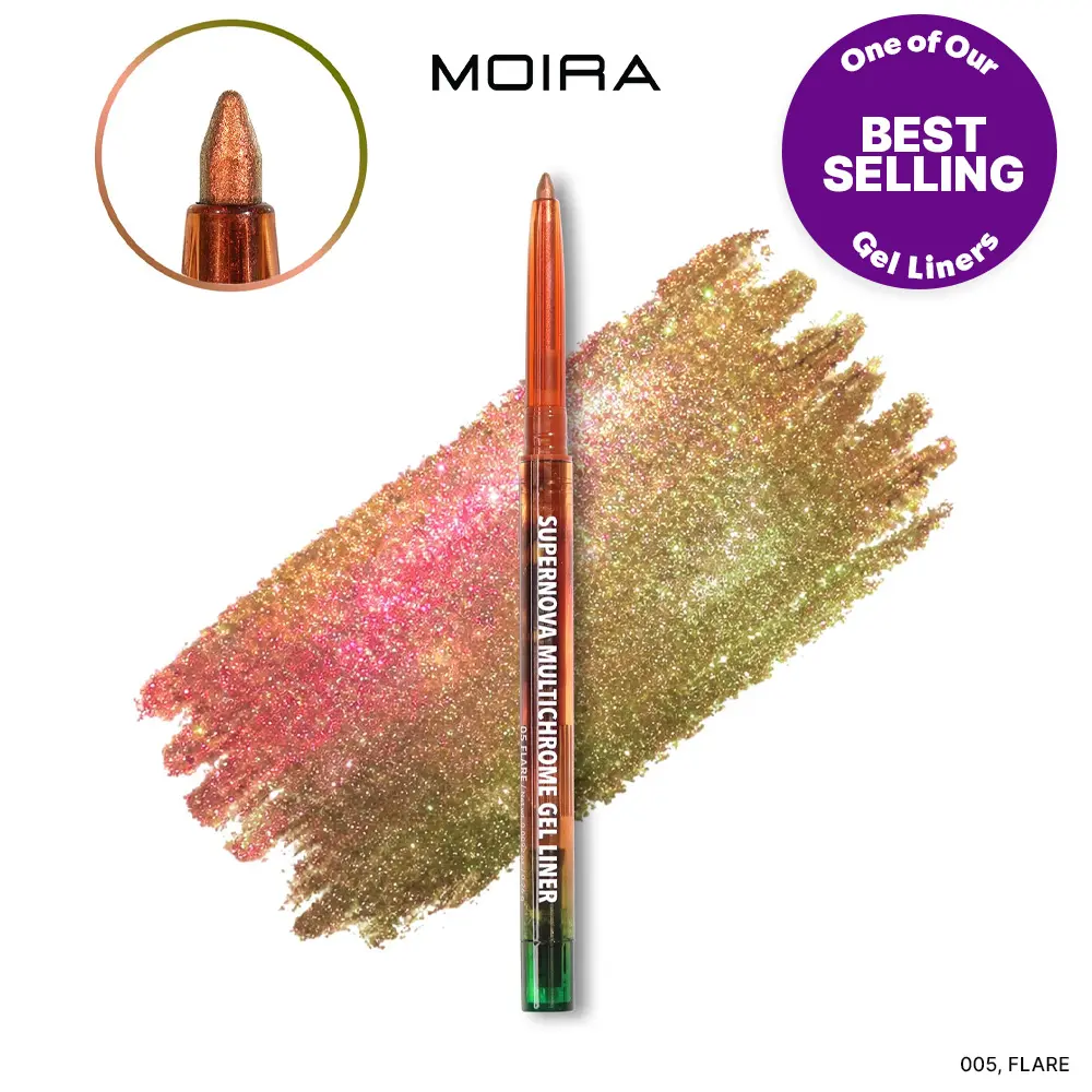 MOIRA | Supernova Multichrome Gel Eyeliner (005, Flare) | Smooth Glide Gel Formula with Built-In Sharpener, Water & Smudge-Proof up to 12HR