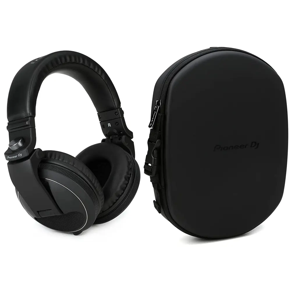 Pioneer DJ HDJ-X5 Professional DJ Headphones - Black Bundle with DJ HDJ-HC02 DJ Headphones Case