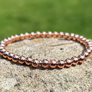 Copper EMF Blocker Protection Healing Energy Amplifying Balance Grounding Healing Crystal EMF Shielding Bracelet for Men and Women