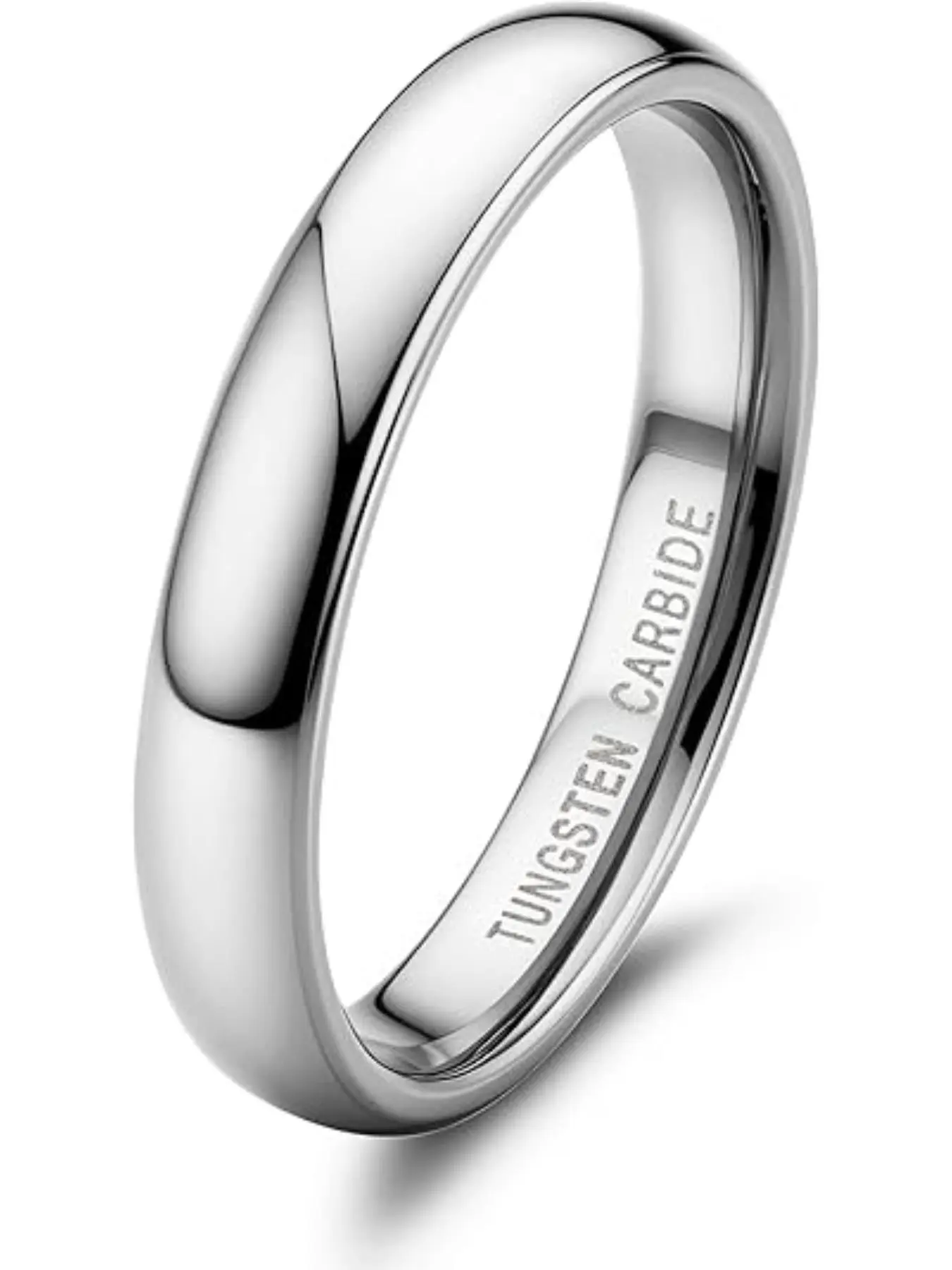 2mm 4mm 6mm 8mm Tungsten Rings for Men Women Hypoallergenic Solitaire Engagement Rings Wedding Band Rings Gold/Silver Domed High Polish Comfort Fit Size 6-12 Not Tarnished Thickness Rings