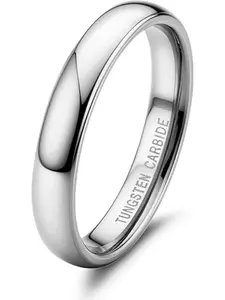 2mm 4mm 6mm 8mm Tungsten Rings for Men Women Hypoallergenic Wedding Band Rings Gold/Silver Domed High Polish Comfort Fit Size 6-12 Not Tarnished Promise Rings