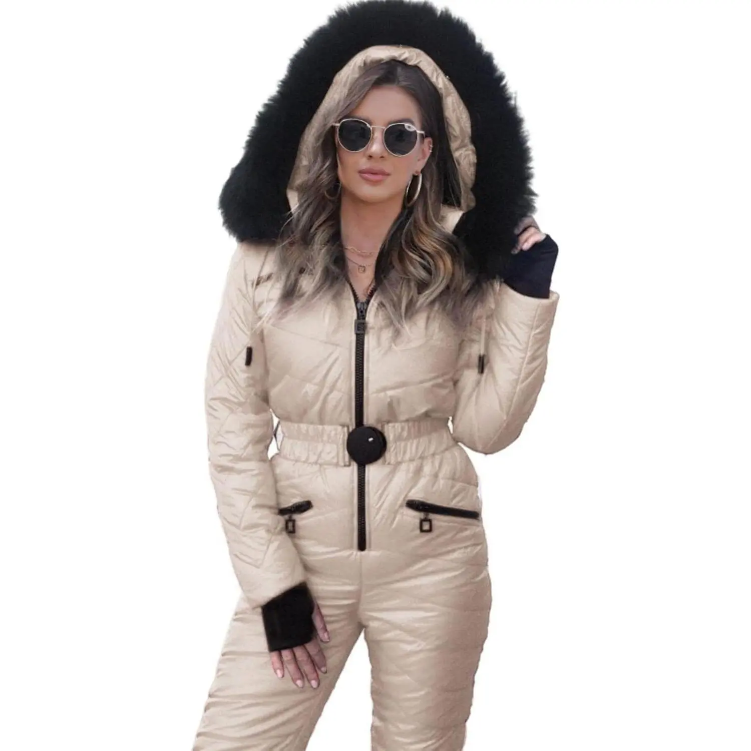 Womens Onesie Ski Suit Winter Outdoor Sports Waterproof Snowsuit Jumpsuits Jacket smart casual stretch fit figure flattering sophisticated viral style effortless go to everyday essential
