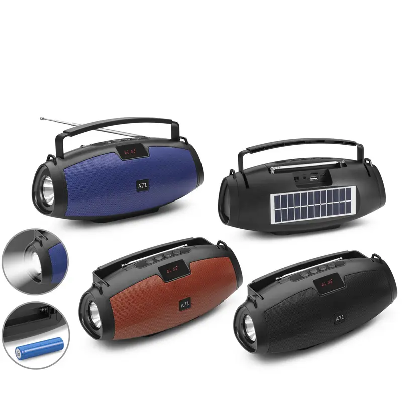 Multifunction Large Carry Flash Light Portable Wireless Speaker with USB, Micro SD, AUX, LED Light & Carry Handle – Room-Filling Sound, Rechargeable, Compact Design for Phone, Device, Music