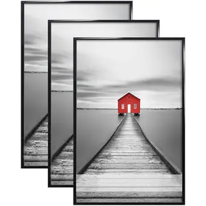 16x24 Poster Frame 3 Pack, Black Picture Frame for Horizontal or Vertical Wall Mounting, Sturdy and Scratch-proof