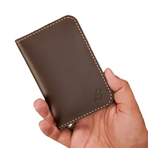 Men’s Handmade Full Grain Leather Wallet Slim wallet  Bifold, Compact and Durable Genuine Leather Card Holder for Everyday Use – Stylish, Fits Front Pocket, Ideal Gift for Him – Brown