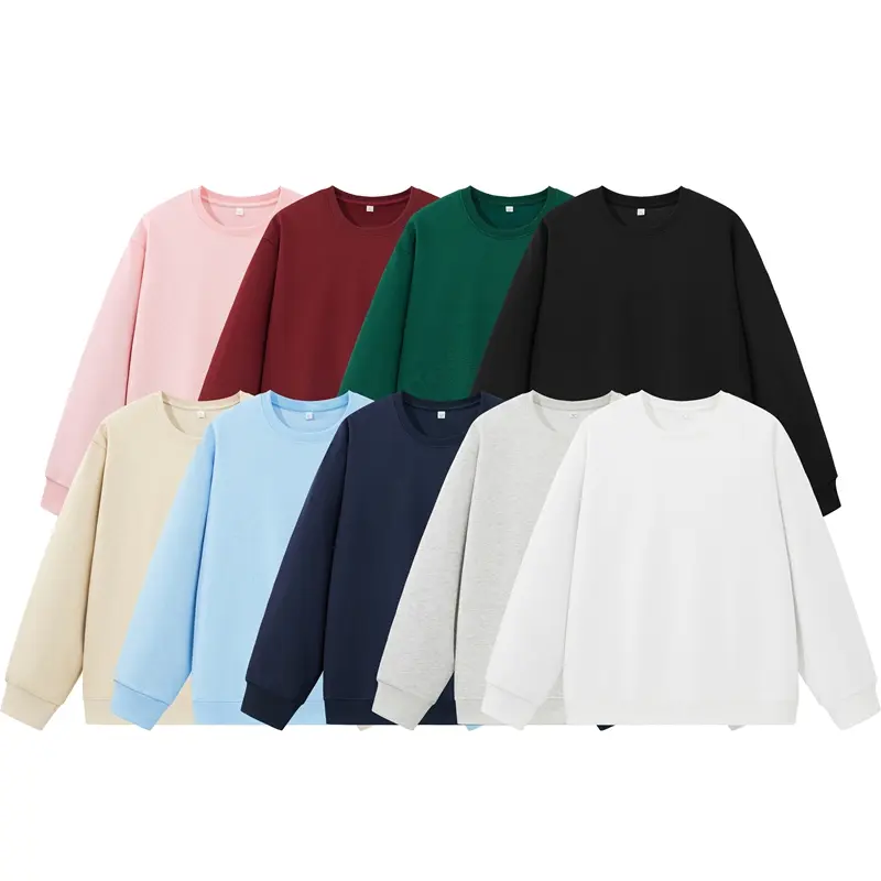 Men's Korean Style Loose Fit Sweatshirt, Plain Crewneck Pullover with a Drapey Finish, Stylish Lightweight Top for Everyday Layering, Tops, Menswear, Casual, Long Sleeves, Round Neck
