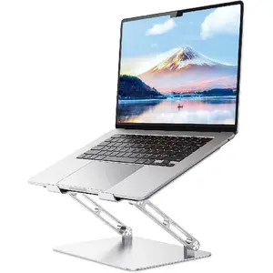 Adjustable Laptop Stand Ergonomic Computer Stand Aluminum Laptop Stand for Desk Portable Laptop Stand Compatible with 10-17.3inch Laptops and Tablets, Silver