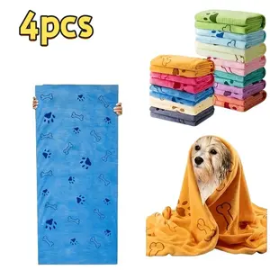 4-Pack Dog Towels, Quick-Dry Microfiber Pet Bath Towels, Medium Size, Durable and Easy to Use, Ideal for Dogs and Cats