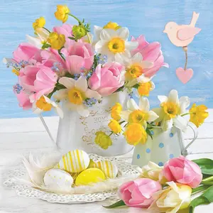 Easter Napkins Holiday Bouquet Decorative Paper Decoupage Napkin #3044