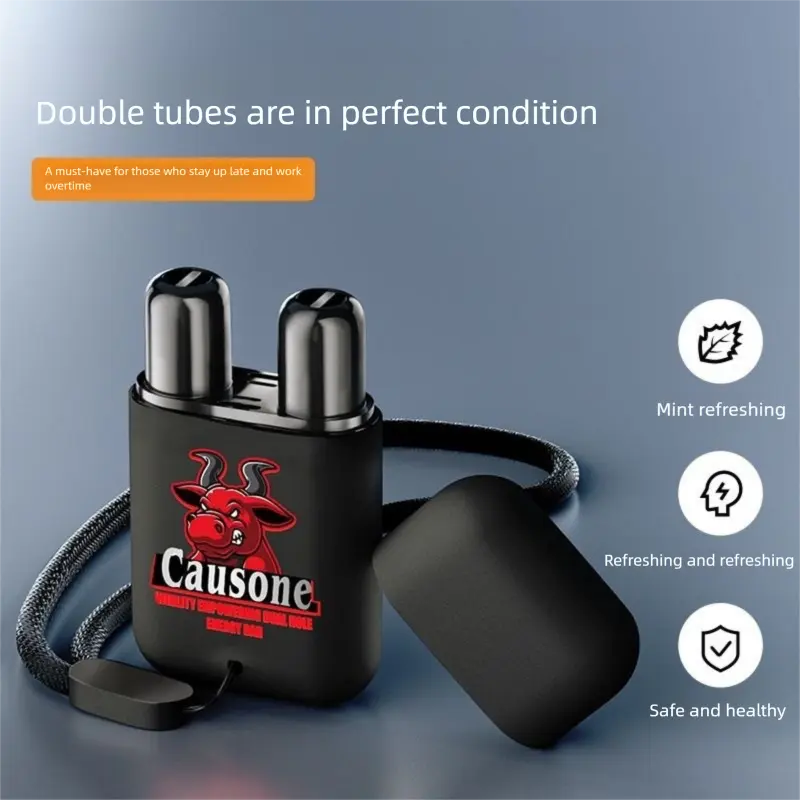 Causone Niu head double-hole flip nose cooling rod prevent motion sickness and refresh the mind and drive the car and nasal sucking cooling oil Causone Niu head double-hole flip nose cooling rod prevent motion sickness and refresh the mind and drive the car and nasal sucking cooling oil