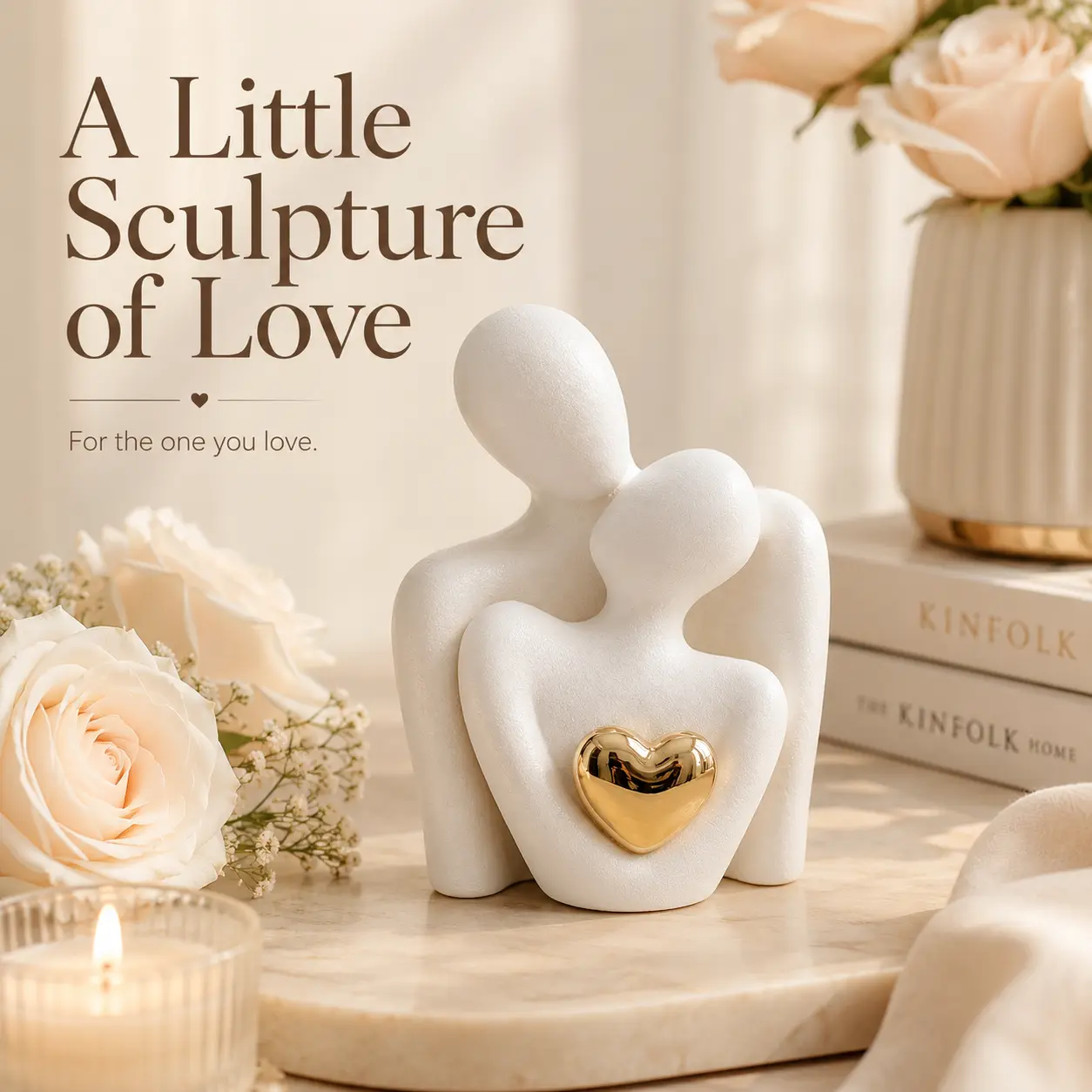Small Mini Couple Resin Figurines, Durable Home Decor Statues, Minimalist Valentine’s Day Gift for Couples, Living Room-Bedroom Decor