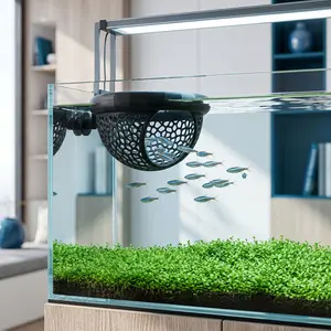 Fish Tank Floating Feeder Hideout, Dual-Function Aquarium Decor, Fish Resting Room, Anti-Jump and Anti-Bite, Aquatic Habitat Accessory