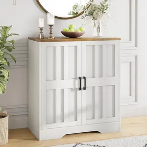 Vividwood Sideboard Buffet Cabinet, Modern Farmhouse Kitchen Storage Cabinet, Small Modular Accent Cabinet Coffee Station Bar Media Console Table Credenza for Kitchen Dining Room, Living Room Entryway Hallway