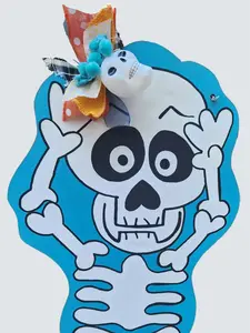 Halloween Skeleton Doorhanger Colorful Decoration Durable DIY Hand painted girl boy