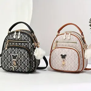 Back-to-School Season Plaid Synthetic Leather Backpack for Women, Casual Style with Adjustable Straps, Zipper Closure, Lining, Cartoon Theme - Ideal Gift for Christmas/Thanksgiving/Birthday/Valentine's Day, Casual Daily Backpack