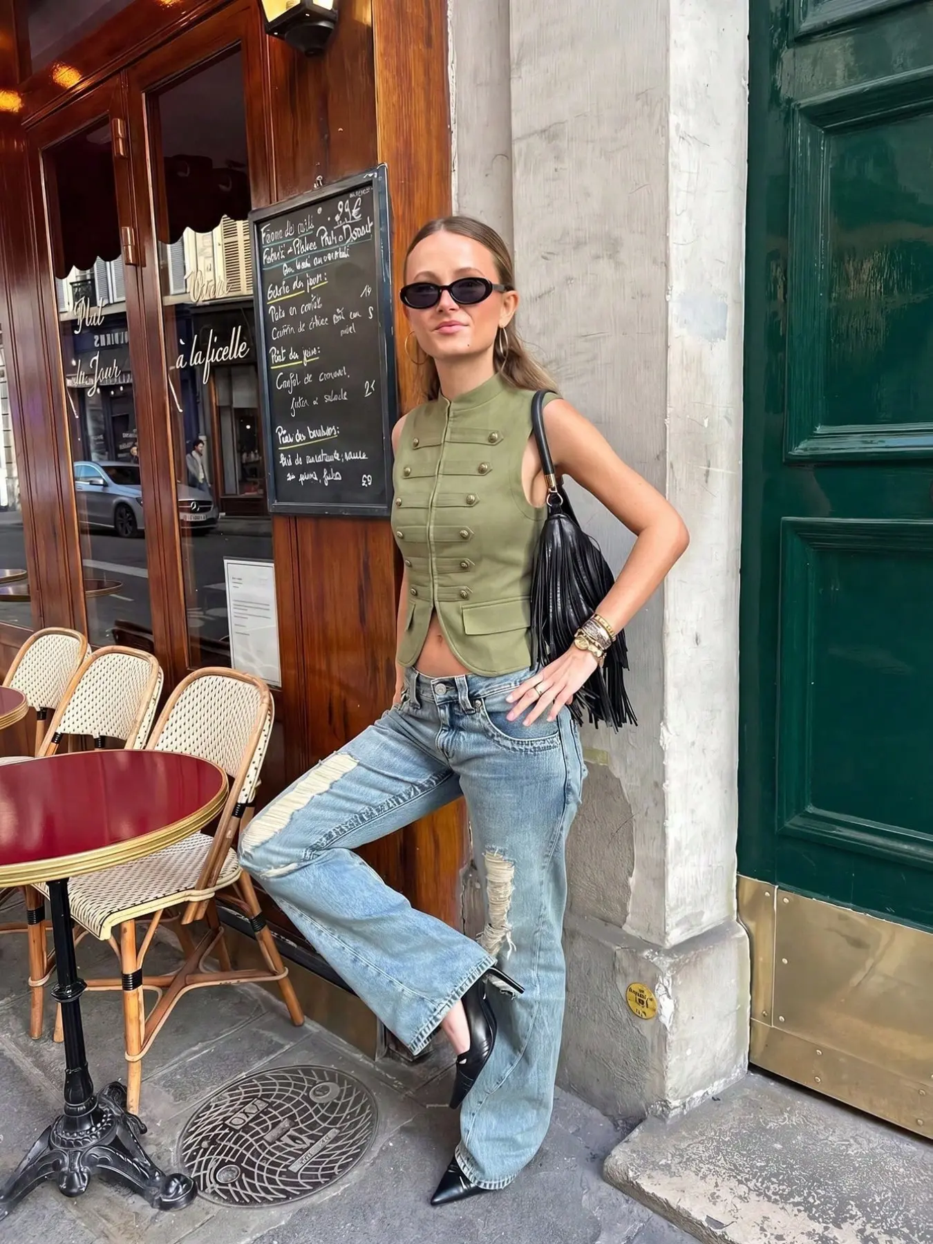 Women's Vintage Military Style Knit Fabric Vest, Front Button Zipper Design, Sleeveless Top, Fashionable and Comfortable, Perfect for Casual Wear, Knit Vests