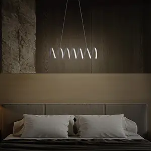 Ceilling Chandelier Light Fixture, Helical Hanging Led Pendant for Kitchen Island Dining Room, Adjustable Height Length LED Flush Mount