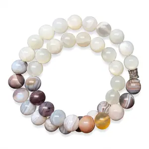Gray and White Double-Circle Bracelet - Elegant Two-Tone Design for Everyday Wear