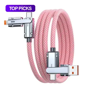 Type-C USB-C Nylon Braided Charging Data Cable, 1 Count 4 in 1 Universal Cellphone Data Cable, Durable Charging Cable for iOS & Android Smartphone, USB C Cables #TOP PICKS