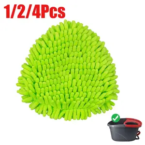 1/2/4Pcs Microfiber Rotating Mop Replacement Heads, Compatible with Vileda O-Cedar Easywring Spin Mop 1-Tank System Mop, Reusable & Durable Wet and Dry Dual-use Mop Refills Cleaning Accessories Back To School Spin Mop Replacements Rotating Mop Pads