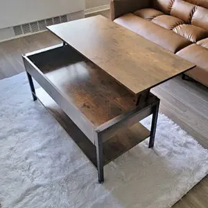 Rustic Brown, Lift Top Coffee Table with Pop Up Hidden Compartment